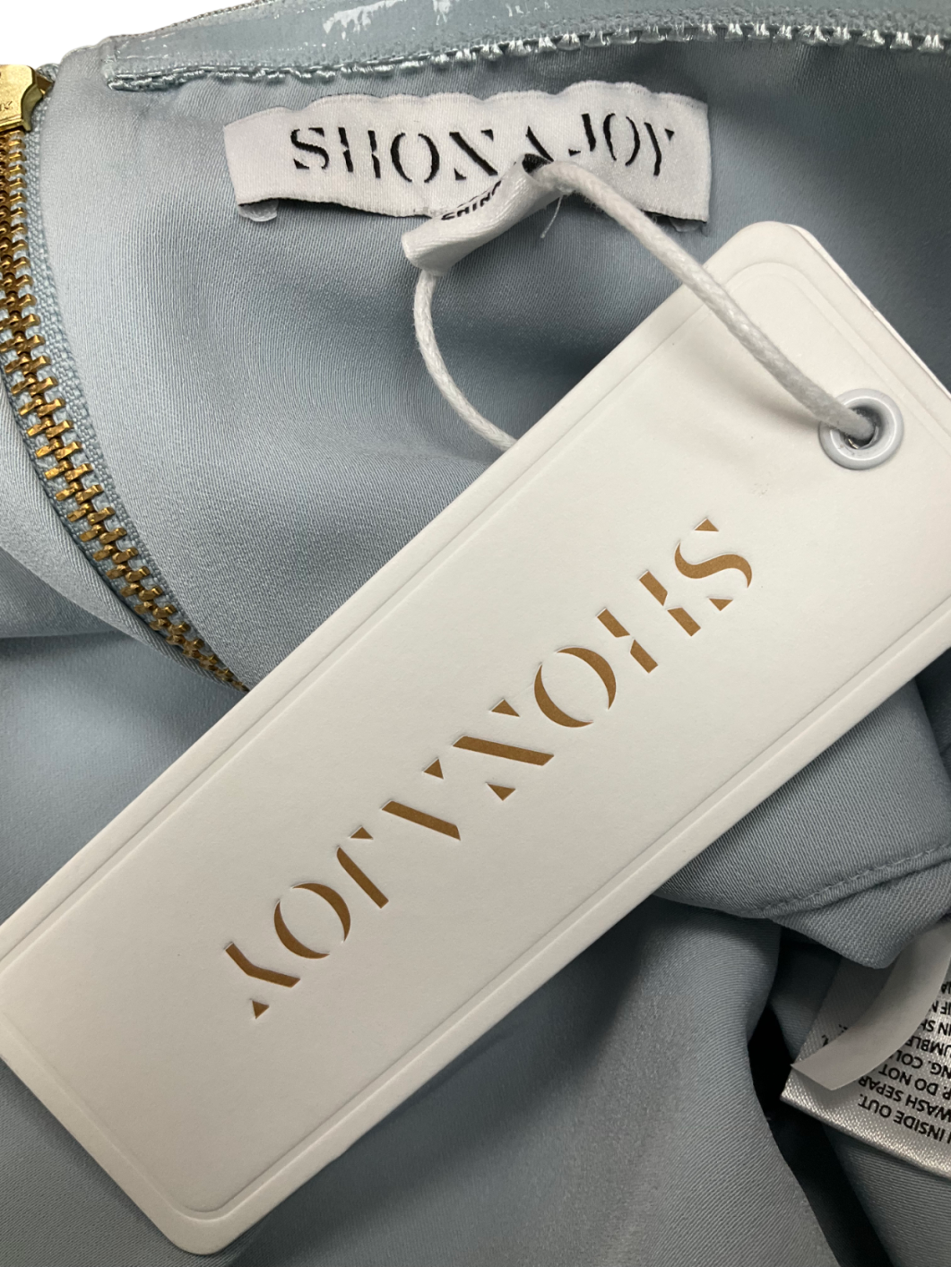 Shona Joy Blue U-wire Bustier Draped Dress UK 6