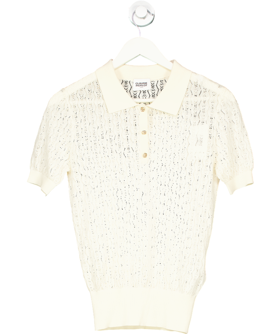 Claudie Pierlot White Polo Shirt UK 6