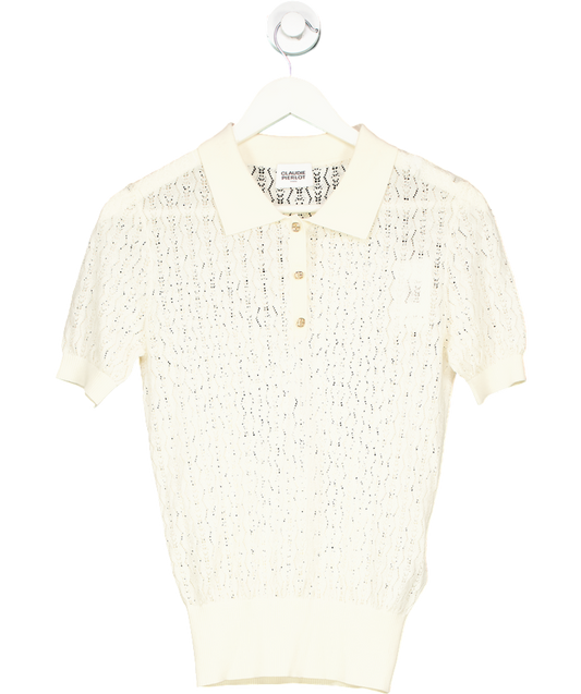 Claudie Pierlot White Polo Shirt UK 6