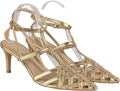 BODEN Metallic Gold Leather Cage Front Heels UK 8 EU 41