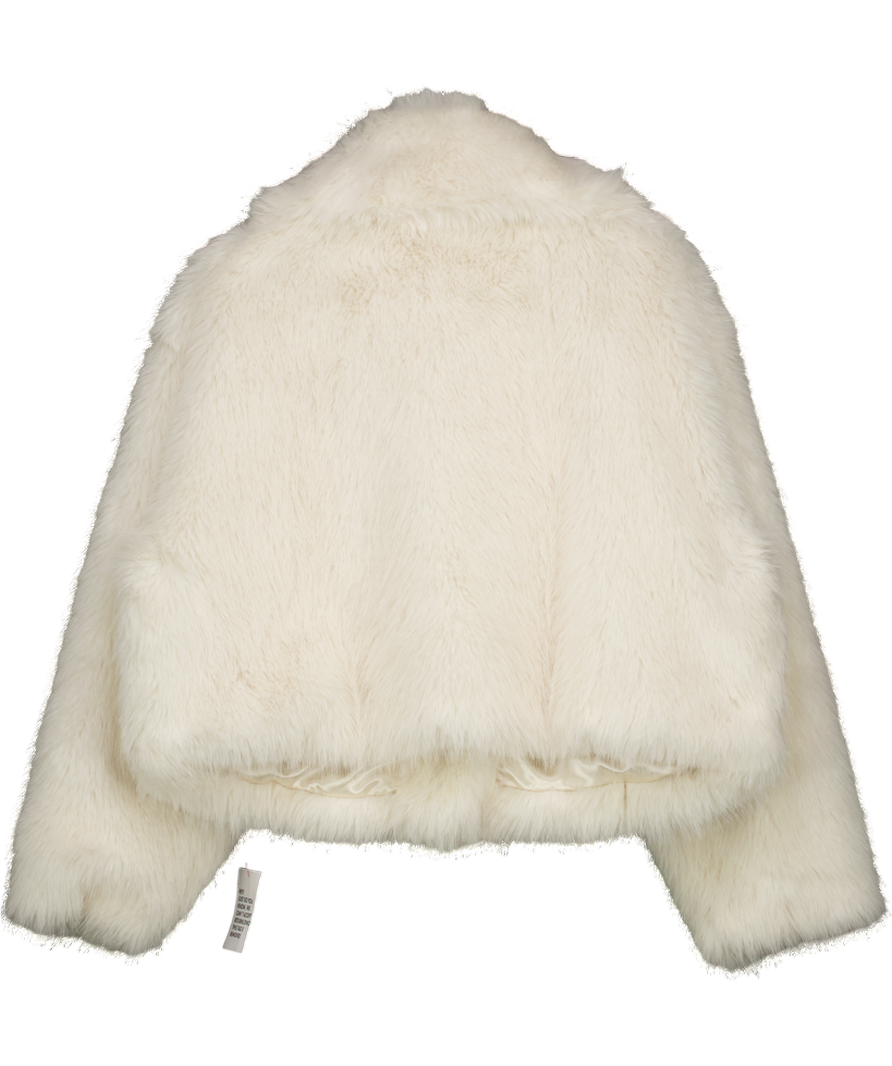 ASOS Cream Cropped Faux Fur Jacket UK L