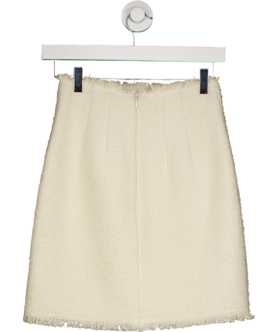 Club Monaco Cream Wool Mini Skirt UK XS