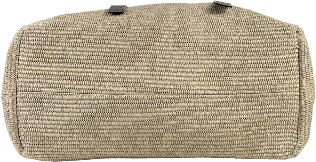 Off-White C/O Virgil Abloh Beige Raffia And Leather Commercial Tote