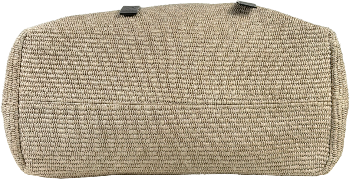 Off-White C/O Virgil Abloh Beige Raffia And Leather Commercial Tote