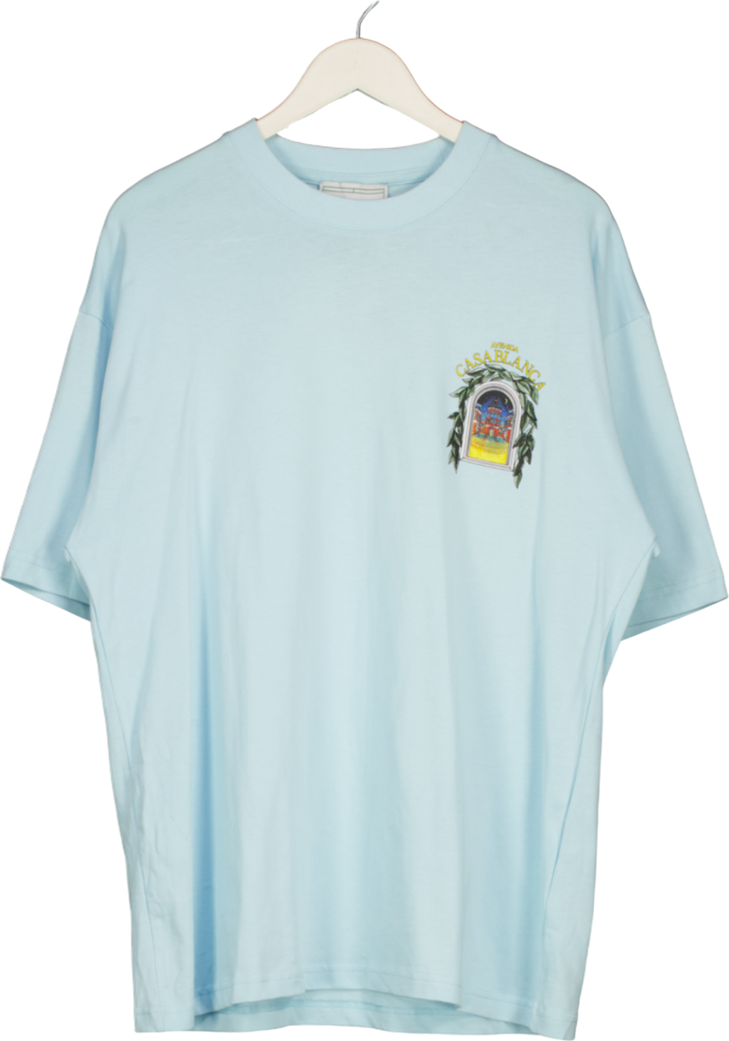 CASABLANCA Light Blue Avenida Short Sleeve Organic Cotton T‑shirt UK XXL