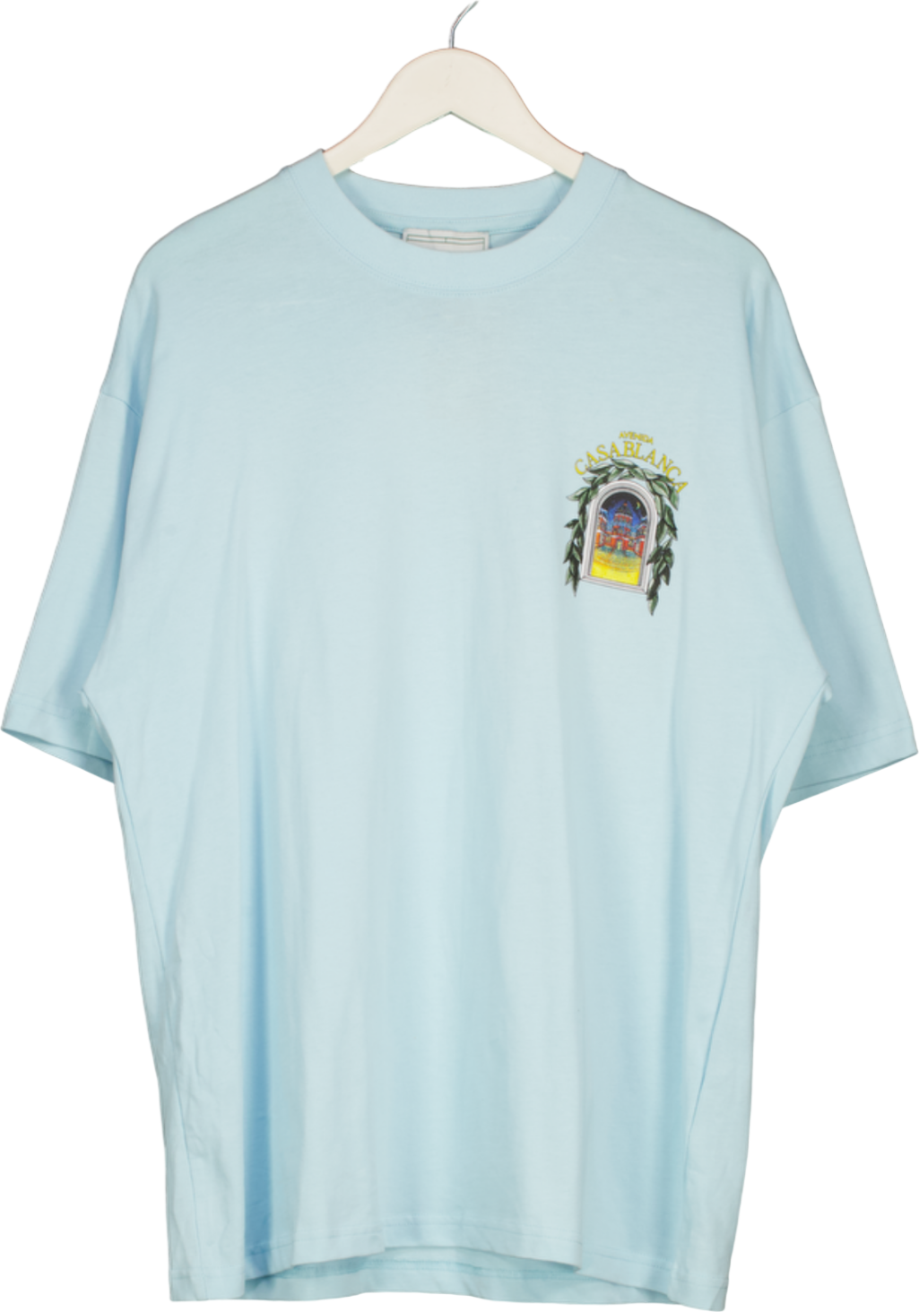 CASABLANCA Light Blue Avenida Short Sleeve Organic Cotton T‑shirt UK XXL