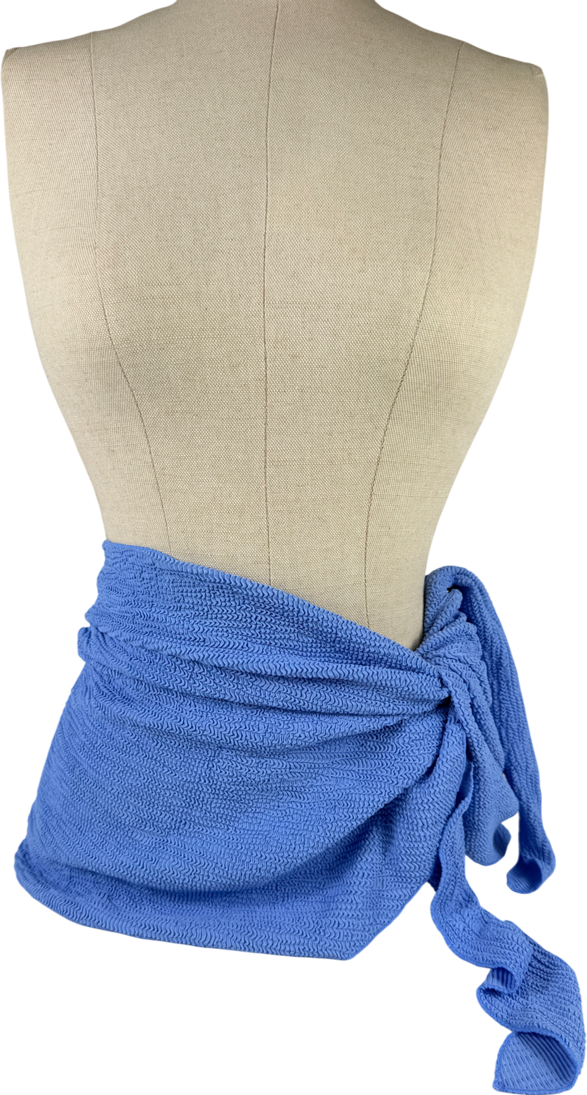 Monday Swimwear Blue St. Barth's Skirt - Azure Crinkle UK S