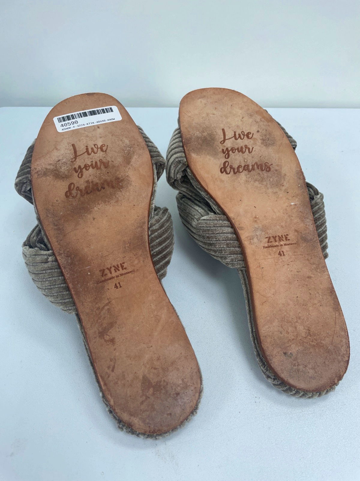 Zyne Beige Homeline Slippers UK 8