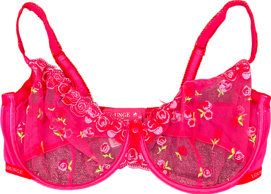 Lounge Underwear Pink Blush Embroidered Balcony Bra UK 36F