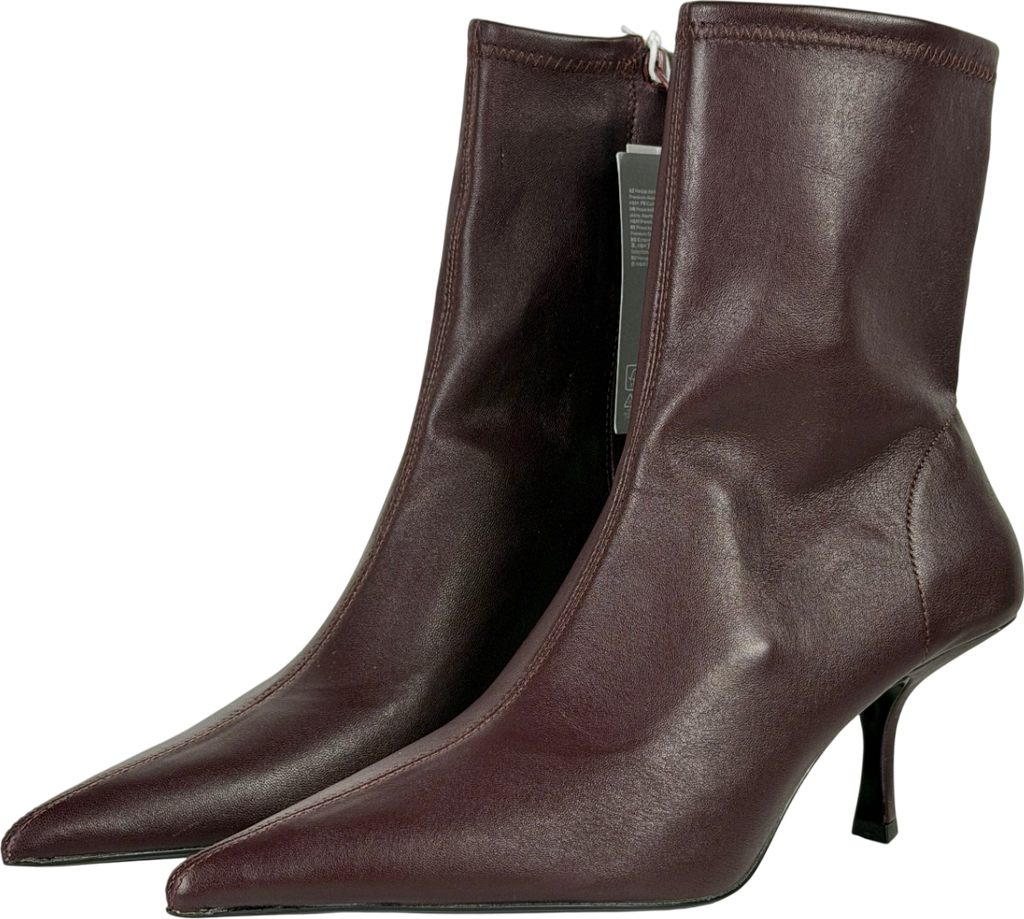H&M Red Leather Sock Boots UK 6 EU 39 👠