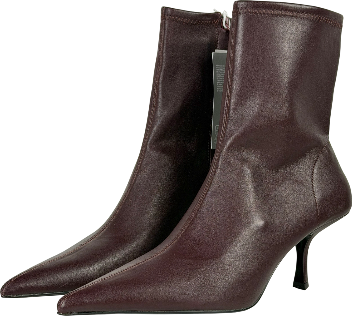 H&M Red Leather Sock Boots UK 6 EU 39 👠