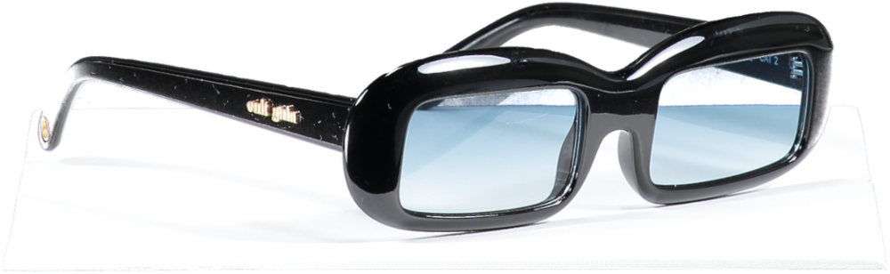Cult Gaia Black Retro Square Lens Sunglasses