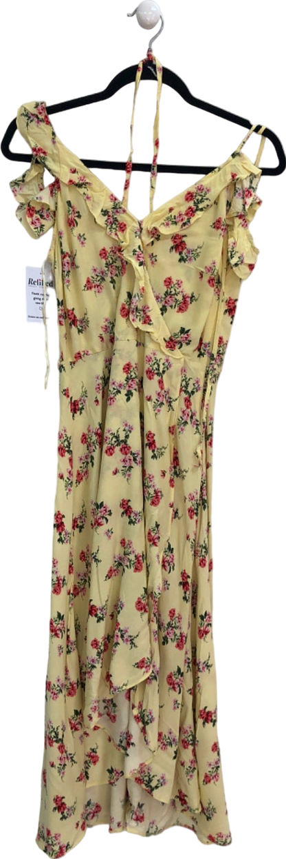 New Look Yellow Floral Ruffle Dress UK 10