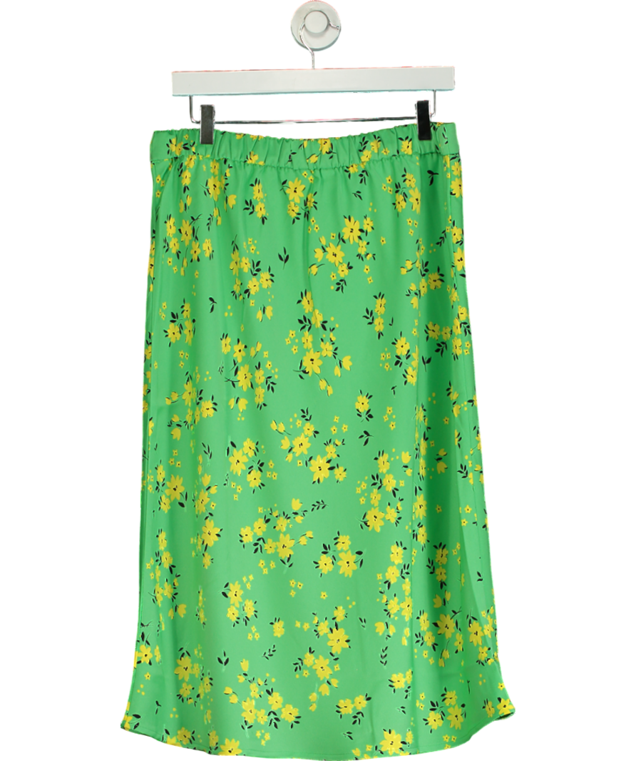 Dannii Minogue green floral Printed Midi Skirt petite length UK 18