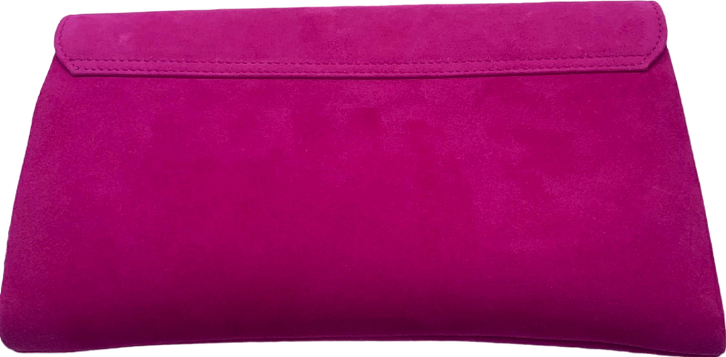 LK Bennett Bright Burgundy Suede Layla Clutch Bag
