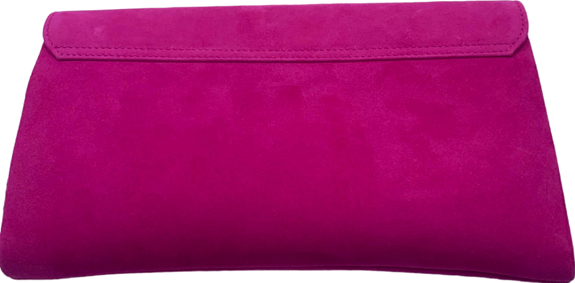 LK Bennett Bright Burgundy Suede Layla Clutch Bag