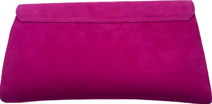 LK Bennett Bright Burgundy Suede Layla Clutch Bag