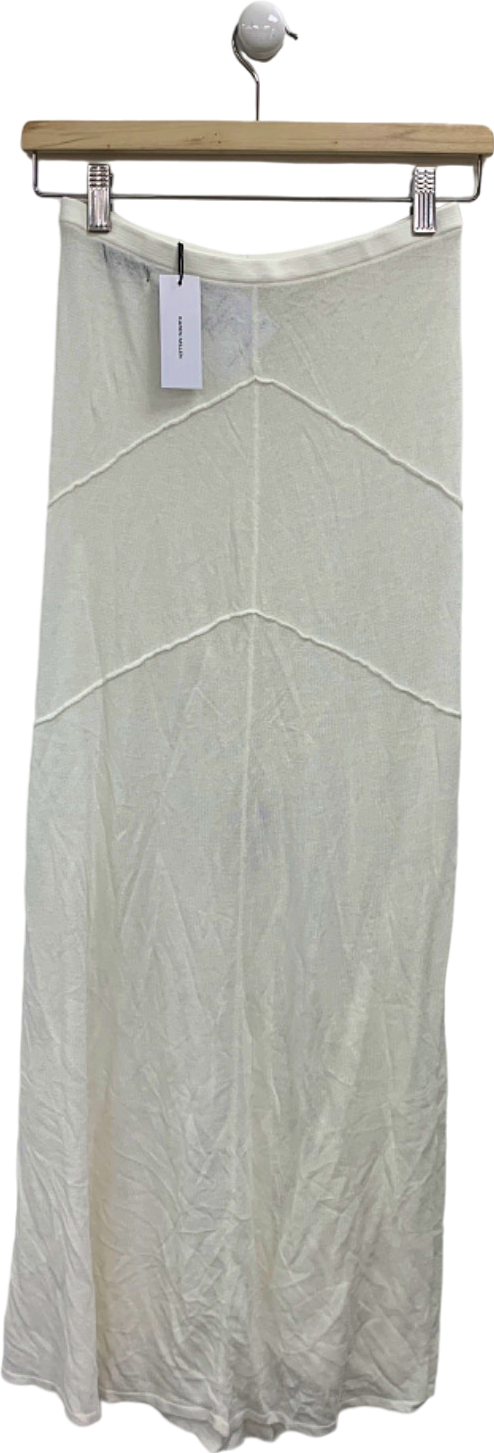 Karen Millen White Linen Blend 90's Knit Skirt UK XS