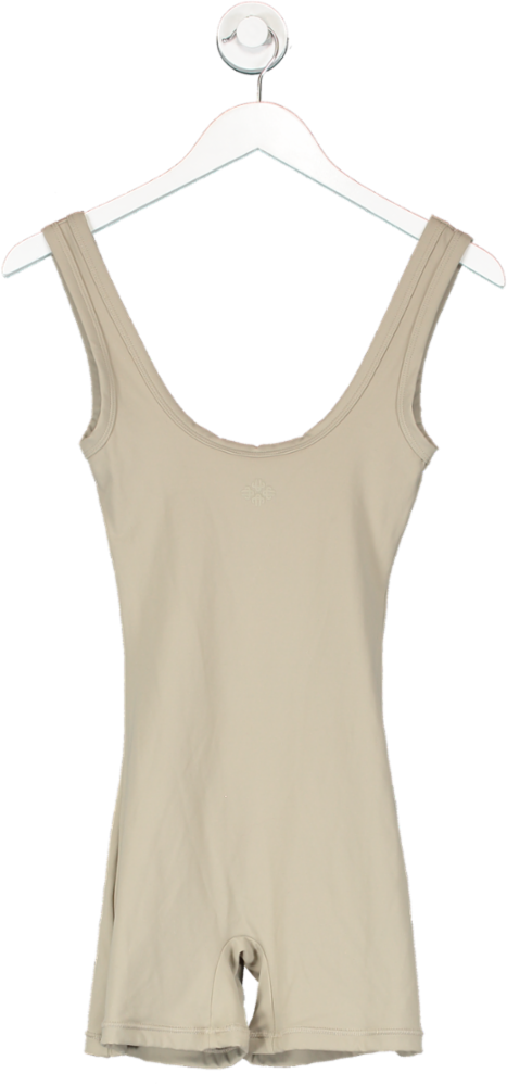 The Couture Club Beige Sculpting Stretch Emblem Unitard UK 8