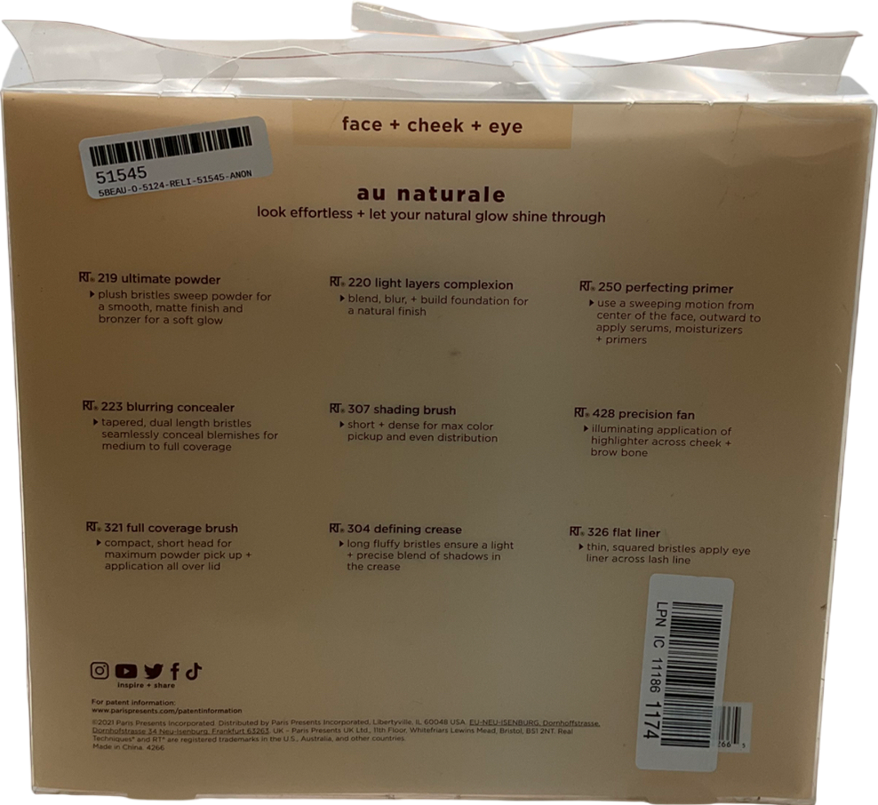 Real Techniques Au Naturale Complete Brush Kit 9 piece