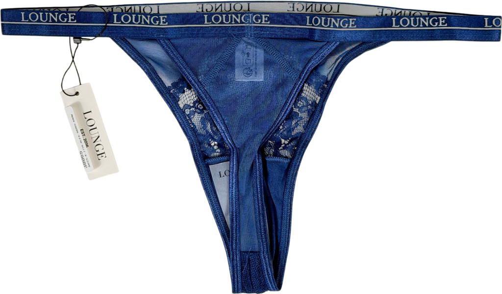 Lounge Underwear Blue Blossom Lace Thong UK M