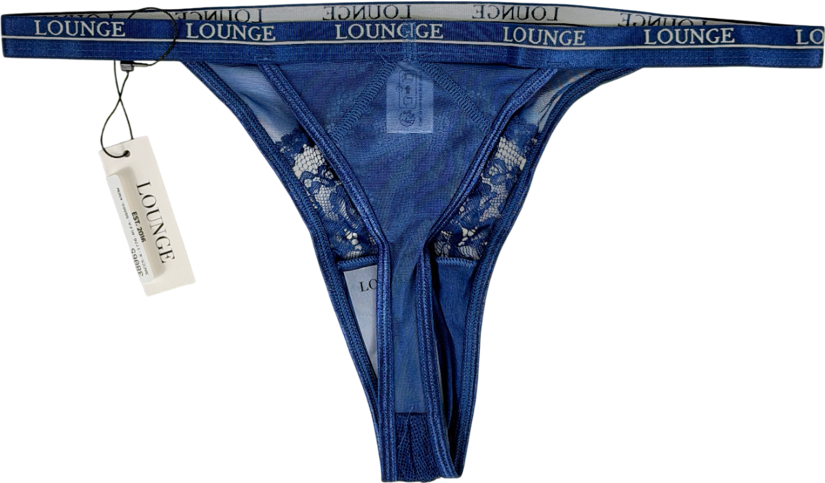 Lounge Underwear Blue Blossom Lace Thong UK M
