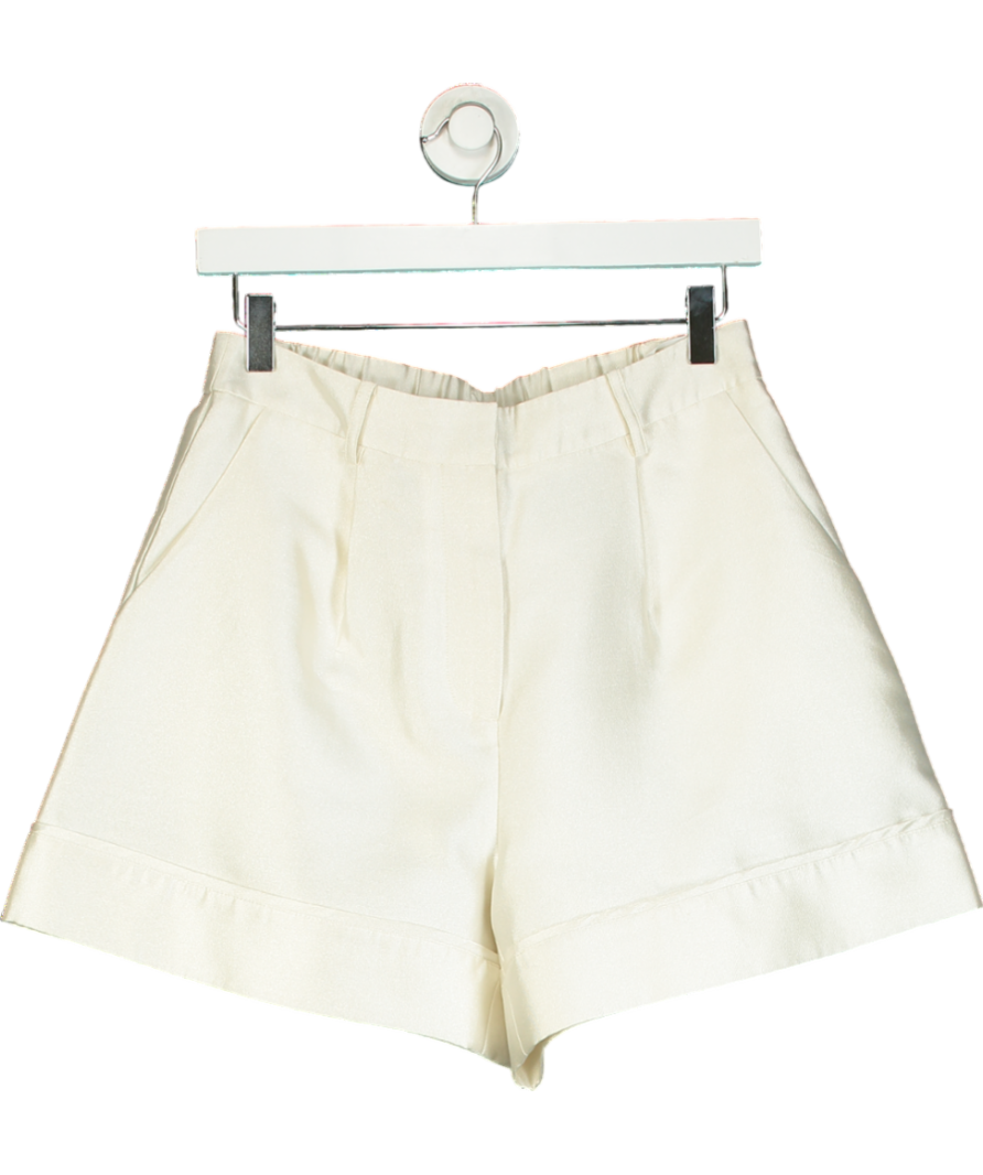 by malina Cream Satin Shorts UK S