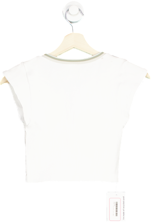 Urban Outfitters White Ribbed Crop Top M