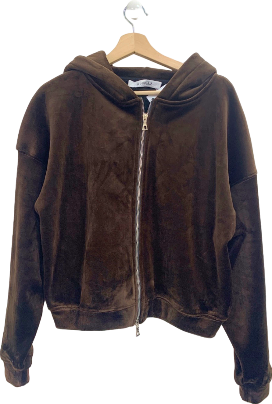 Second Skin Brown Zip-Up Hoodie UK S