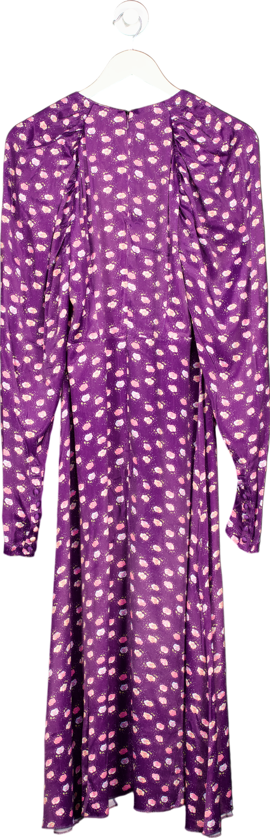 ROTATE Purple Clair Pansy print midi Dress DK40 UK 12