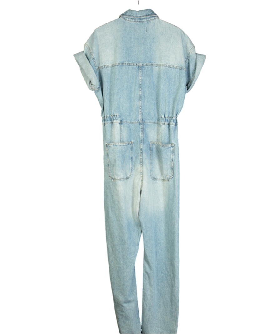 Free People Blue Marci Denim Jumpsuit UK L