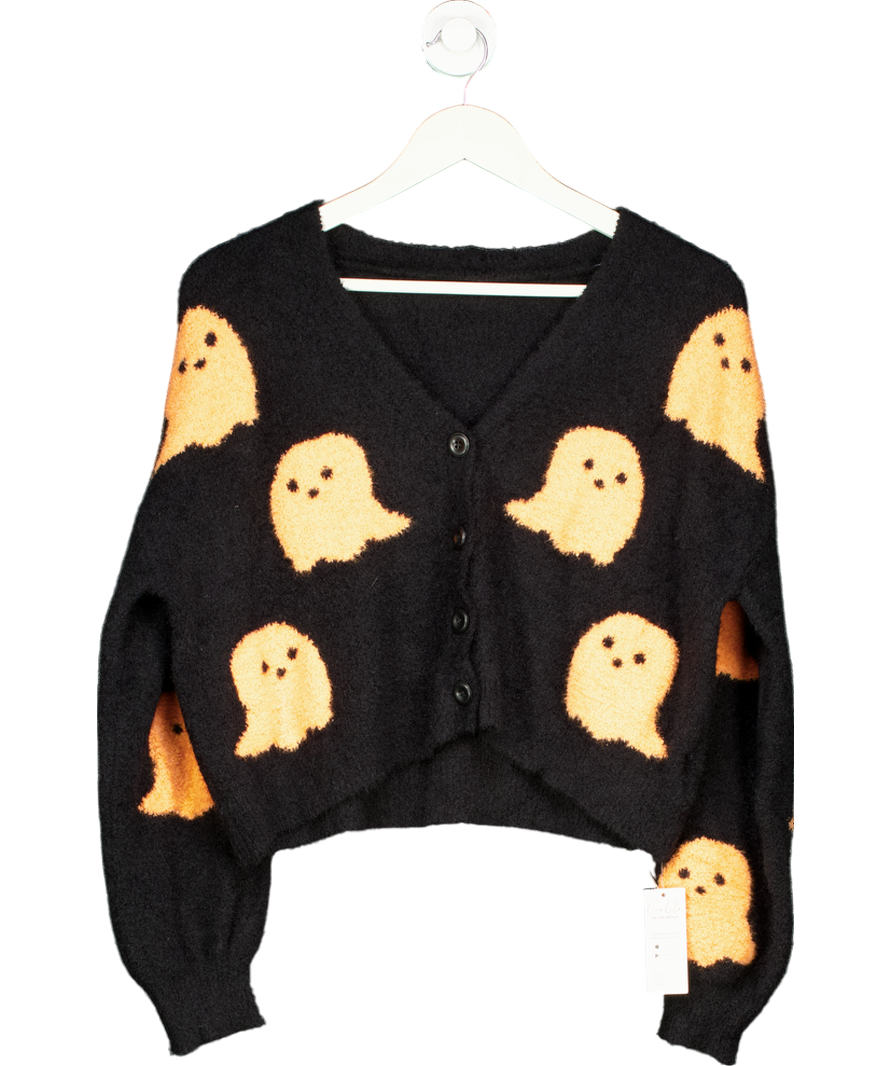 Cupshe Black & Orange Ghostie Blouson Sleeve Cardigan UK S