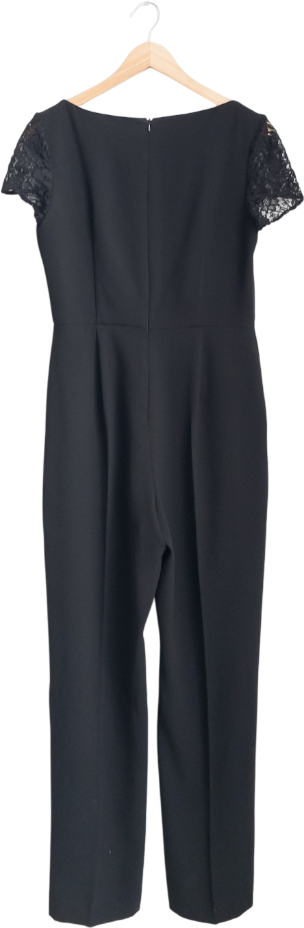 FENN WRIGHT MANSON Black Lace Sleeve Jumpsuit UK 10