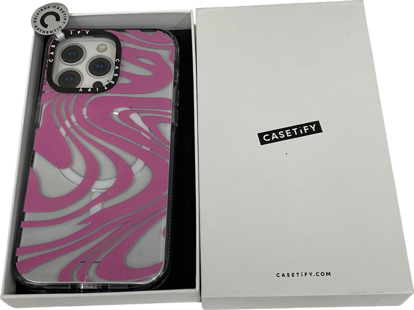 casetify Pink Marble Transparent Trippy Wavy Swirl White Spiral Warp Twirl Retro 70s Psychedelic Acid Groovy Abstract Pattern One Size