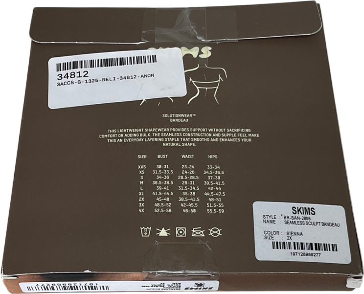 SKIMS Beige Seamless Sculpt Bandeau - Sienna UK XXL