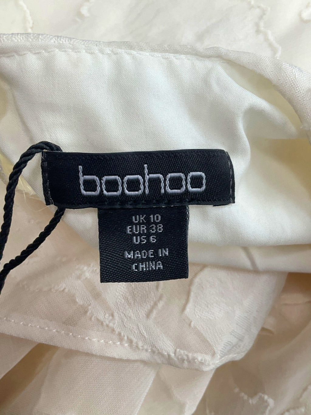 Boohoo White Floral Ruffle Maxi Dress UK 10