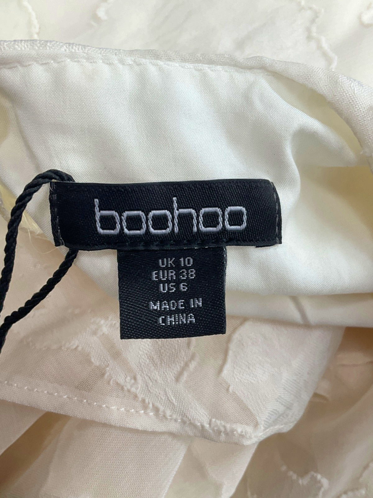 Boohoo White Floral Ruffle Maxi Dress UK 10