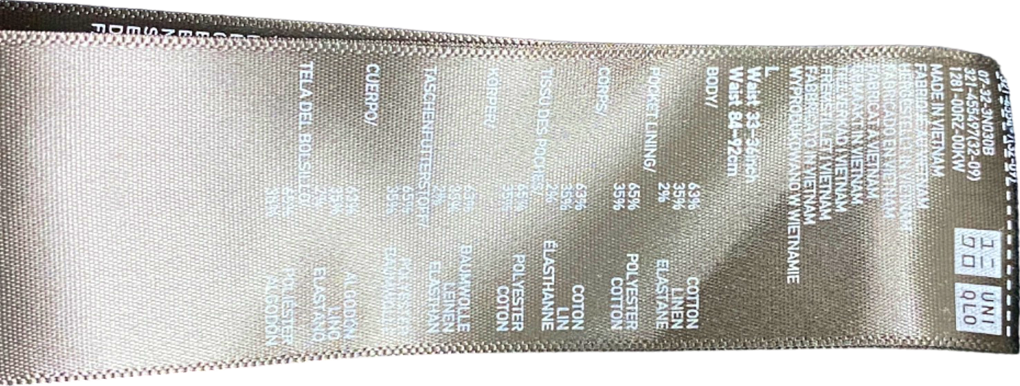 United Colors of Benetton Navy Blue Chino Trousers UK W32