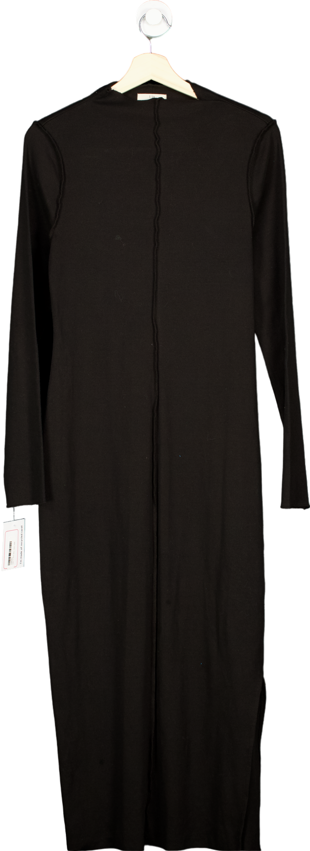 T.LA Black Ribbed Long Sleeve Maxi Dress UK M