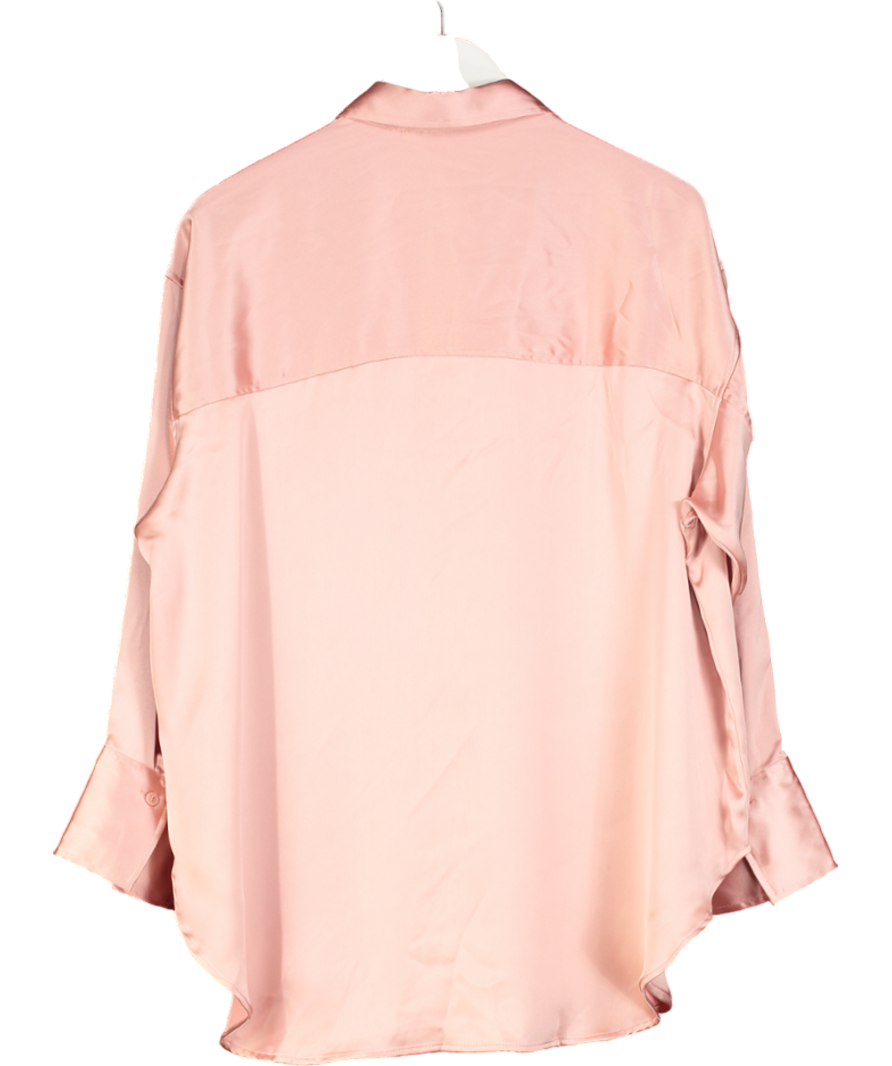 H&M Pink Satin Shirt UK M
