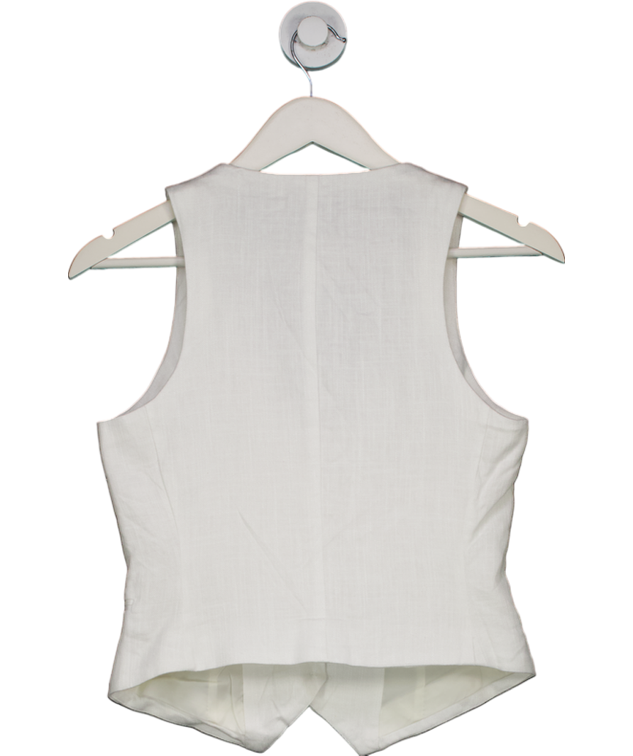 ASOS White Linen Waistcoat Top UK 8