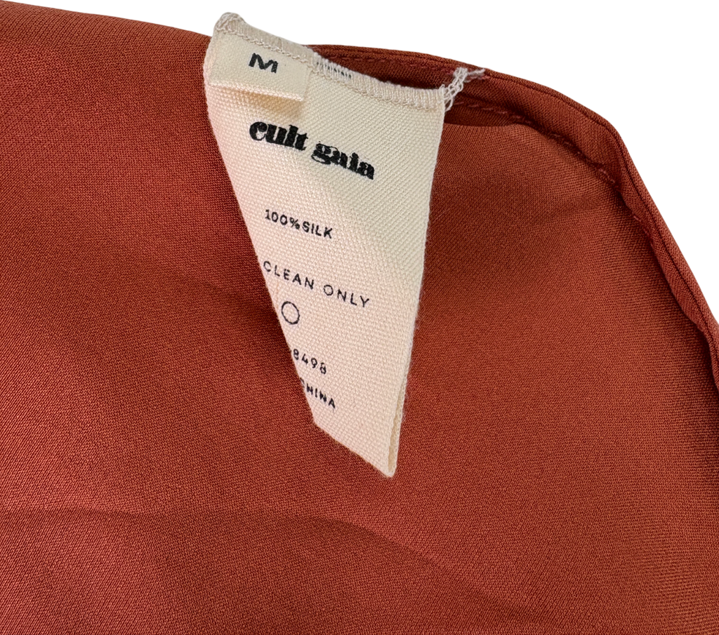 Cult Gaia Orange Azariah Silk Slip Mini Dress UK M