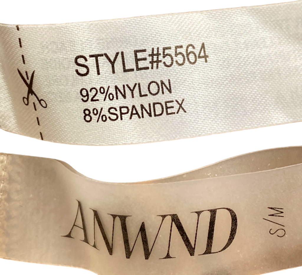 ANWIND Brown Ribbed Thong Bodysuit with Lace-Up Design UK S/M