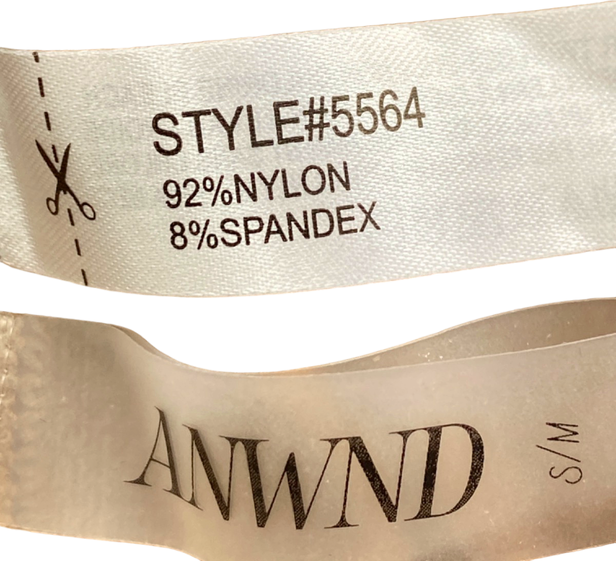 ANWIND Brown Ribbed Thong Bodysuit with Lace-Up Design UK S/M