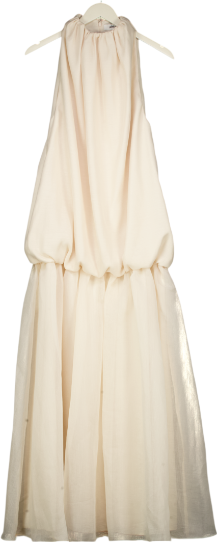 ARRANGE Organza Midi Dress In Cream UK 14