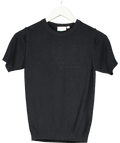 Julia Amory Black Lee Cotton/ Viscose Blend Short Sleeve Knit Top UK XS