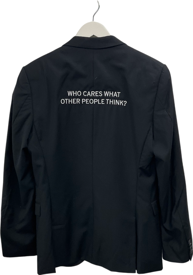 Oblivious Black Who Cares What Other People Think? Upcycled Blazer UK S