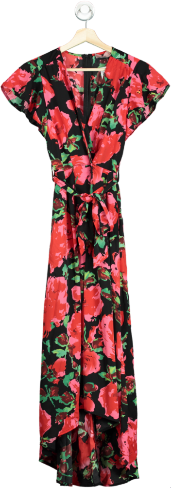 AX Paris Black Floral Maxi Dress UK 8