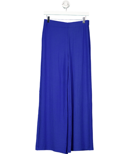 MANGO Blue Flowy Straight Fit Trousers UK M