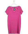 Joseph Pink Fuchsia Short Sleeve V Neck Crepe Stretch Dress UK 12